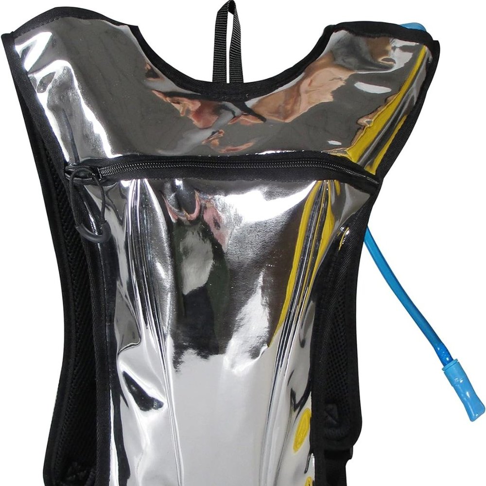 Holographic Hydration Pack for Rave - Water Pack for Festivals, Raves Silver